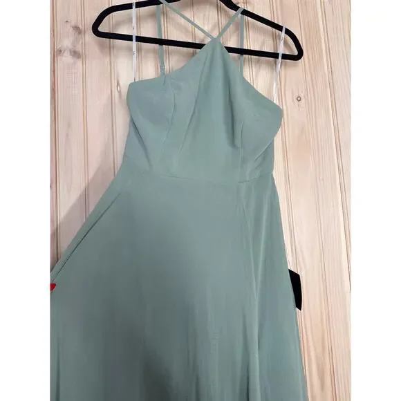 NWT Lulus Absolutely Breathtaking Sage Brush Maxi Dress Wedding Maid of Honor S - Picture 5 of 8